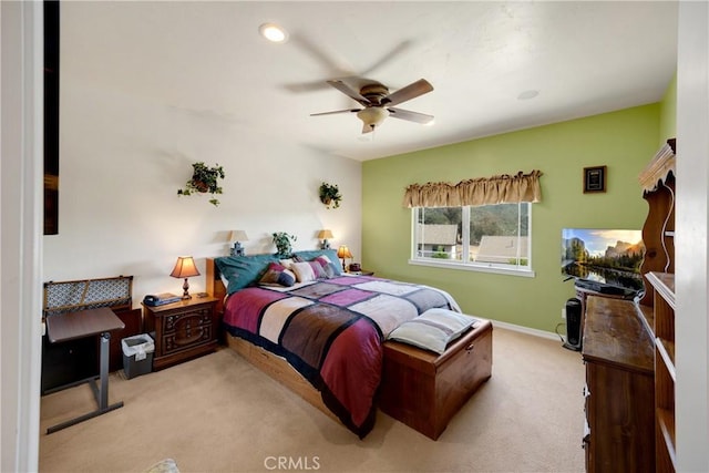 4766 Egret Ln, Paso Robles, CA 93446 - bedroom featuring carpet flooring, ceiling fan, and recessed lighting