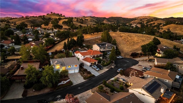 4766 Egret Ln, Paso Robles, CA 93446 - aerial view at dusk of a residential view and a mountain view