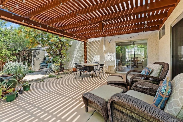 5550 La Cuenta Dr, San Diego, CA 92124 - view of patio / terrace featuring outdoor dining area and a pergola