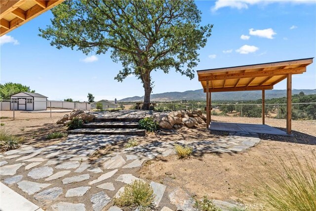 21813 Valley Vista Dr, Tehachapi, CA 93561 - view of yard with a mountain view and a patio