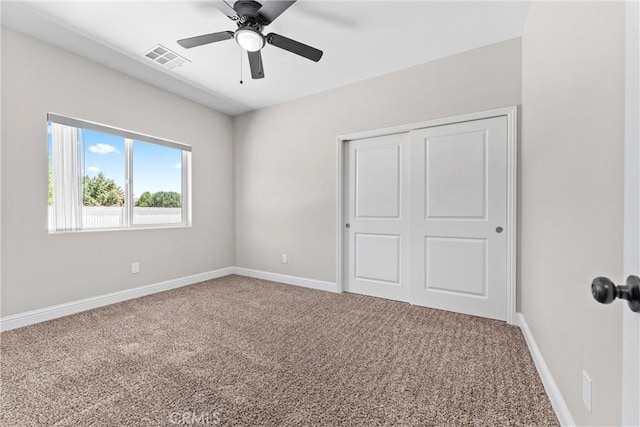 21813 Valley Vista Dr, Tehachapi, CA 93561 - unfurnished bedroom featuring carpet floors, a closet, and ceiling fan