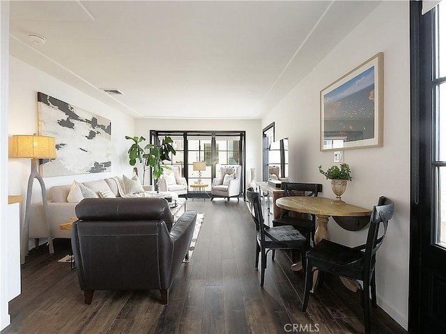 229 Marine Pl, Manhattan Beach, CA 90266 - living room with dark wood-style flooring