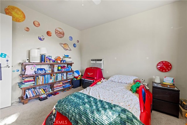 418 E Harvard Rd Unit D, Burbank, CA 91501 - carpeted bedroom featuring a ceiling fan and a wall mounted air conditioner