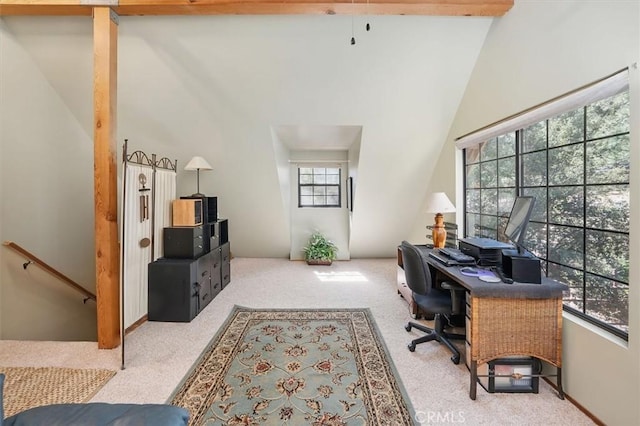 2229 Birchwood Way, Pine Mountain Club, CA 93222 - office space featuring carpet flooring and high vaulted ceiling