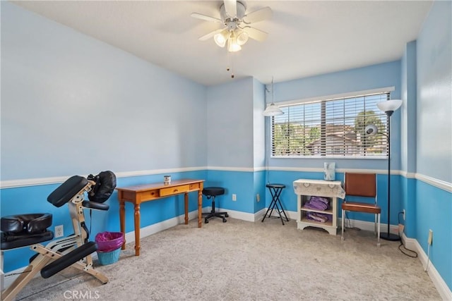 22024 Jeffers Ln, Saugus, CA 91350 - workout room with carpet flooring and a ceiling fan