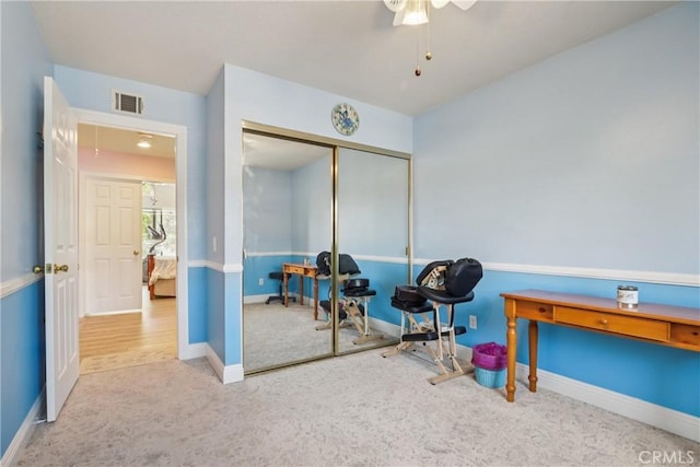 22024 Jeffers Ln, Saugus, CA 91350 - playroom with carpet floors and ceiling fan