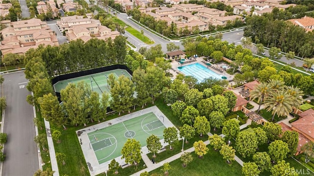 129 Pathway, Irvine, CA 92618 - aerial perspective of suburban area featuring a pool area