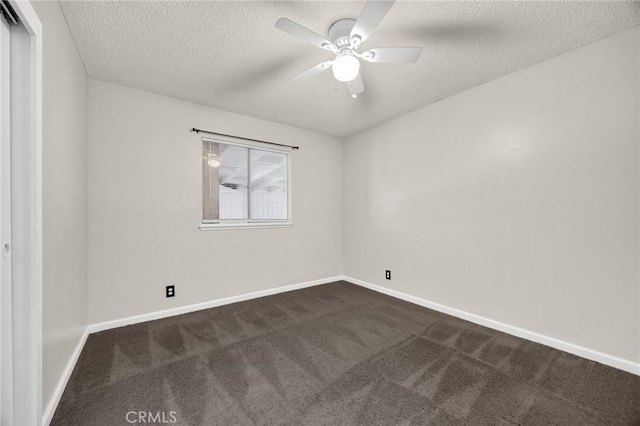 350 E Olive Ave, La Habra, CA 90631 - empty room featuring a textured ceiling, dark carpet, and a ceiling fan