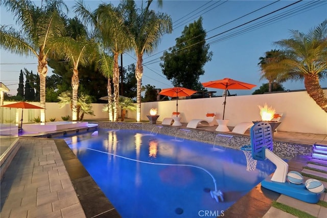 10418 Rubio Ave, Granada Hills, CA 91344 - view of swimming pool featuring a fenced backyard and a patio