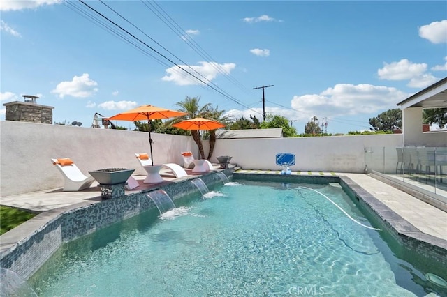 10418 Rubio Ave, Granada Hills, CA 91344 - view of swimming pool with a fenced backyard and a patio