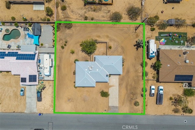 7535 Hilton Ave, Yucca Valley, CA 92284 - aerial overview of property's location with property boundaries highlighted