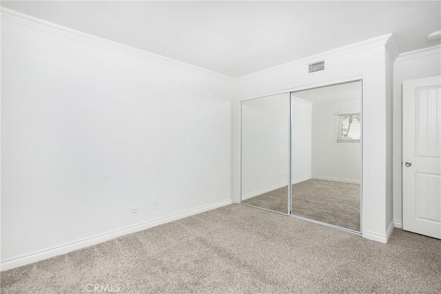 34561 Calle Portola, Dana Point, CA 92624 - unfurnished bedroom featuring carpet floors, ornamental molding, and a closet