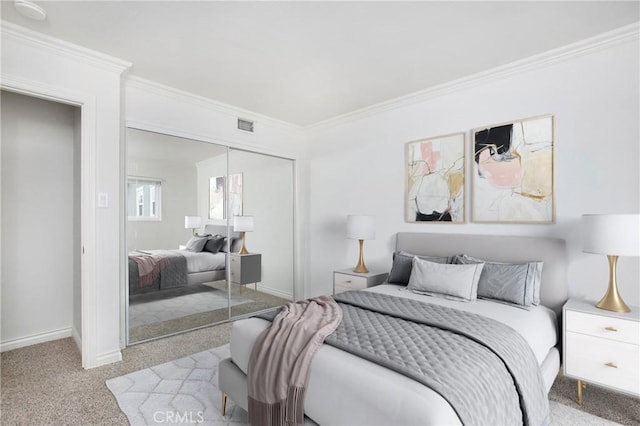 34561 Calle Portola, Dana Point, CA 92624 - bedroom with a closet, ornamental molding, and light colored carpet