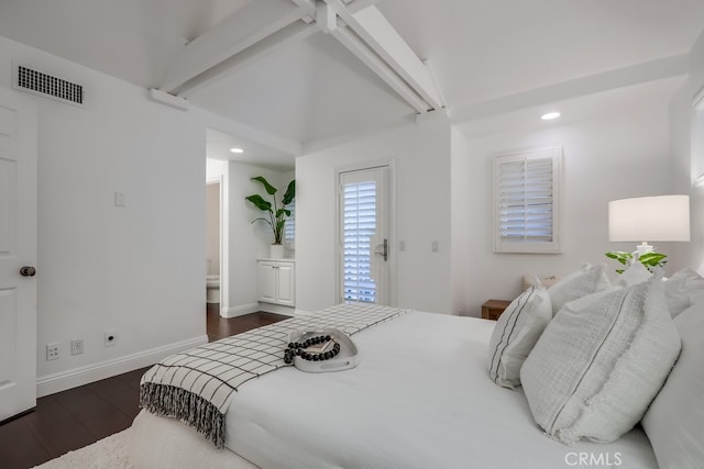 2569 Bungalow Pl, Corona Del Mar, CA 92625 - bedroom with dark wood-style flooring, recessed lighting, and ensuite bath