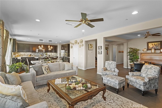 44316 Revana St, Temecula, CA 92592 - living area featuring a ceiling fan and recessed lighting