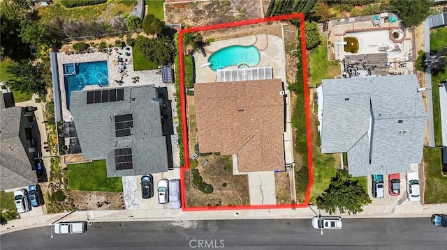 23208 Cuervo Dr, Valencia, CA 91354 - aerial view of property's location with property parcel outlined