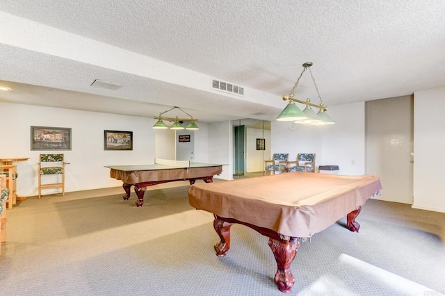 4600 Lamont St Unit 106, San Diego, CA 92109 - rec room with carpet, billiards table, and a textured ceiling