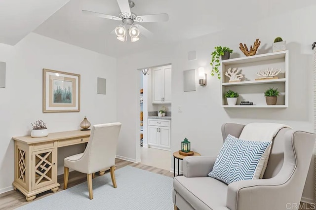 4014 Aguila St Unit F, Carlsbad, CA 92008 - office space featuring light wood-style flooring and ceiling fan