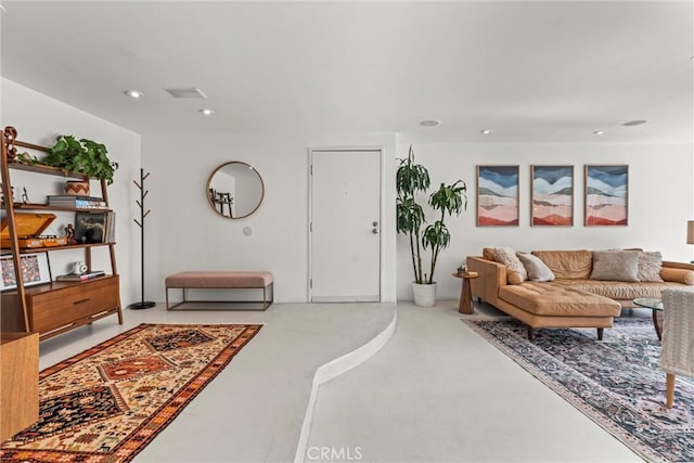1230 Horn Ave Unit 101, West Hollywood, CA 90069 - living area with recessed lighting and concrete flooring