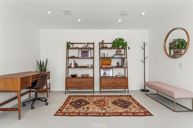 1230 Horn Ave Unit 101, West Hollywood, CA 90069 - office featuring finished concrete floors and recessed lighting