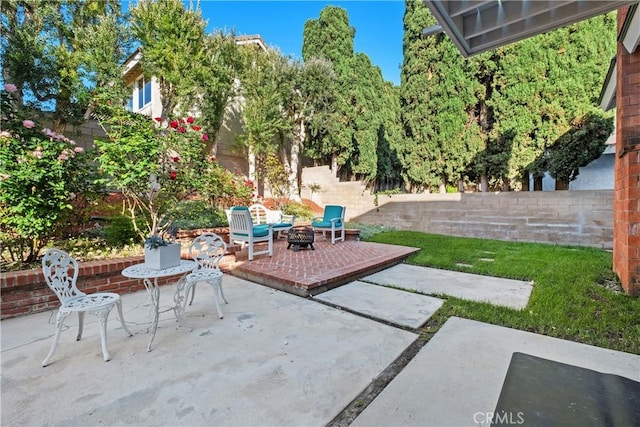 9 Aberdeen St, Irvine, CA 92620 - fenced backyard with a patio and a fire pit