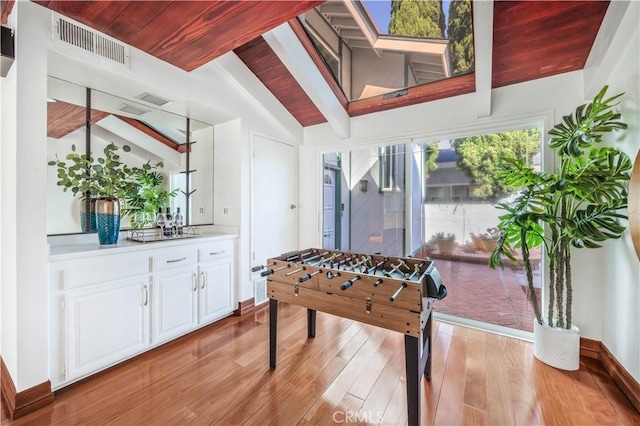 9 Aberdeen St, Irvine, CA 92620 - game room featuring wood finished floors and wooden ceiling