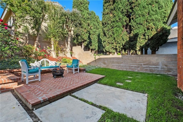 9 Aberdeen St, Irvine, CA 92620 - view of patio featuring a fire pit