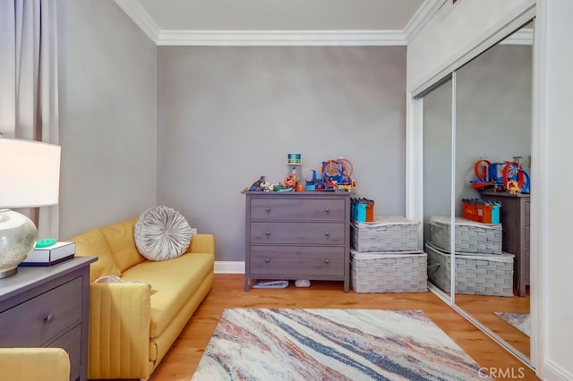 6938 Laurel Canyon Blvd Unit 101, North Hollywood, CA 91605 - sitting room featuring crown molding and wood finished floors