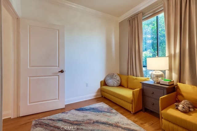 6938 Laurel Canyon Blvd Unit 101, North Hollywood, CA 91605 - sitting room with ornamental molding and wood finished floors