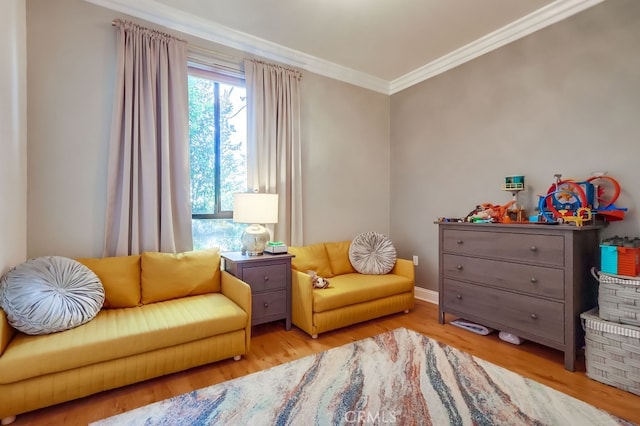 6938 Laurel Canyon Blvd Unit 101, North Hollywood, CA 91605 - sitting room featuring ornamental molding and wood finished floors