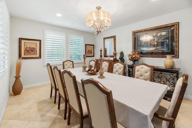 16210 Bluestar Way, San Diego, CA 92127 - dining area with a chandelier, light tile patterned floors, and recessed lighting