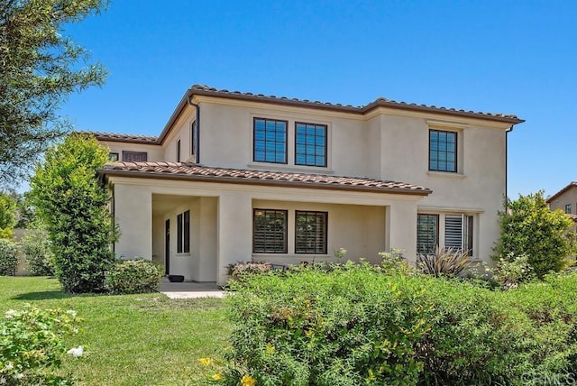 16210 Bluestar Way, San Diego, CA 92127 - back of house with stucco siding, a yard, and a tile roof