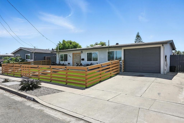 4862 Kesling Ct, San Diego, CA 92117 - ranch-style house with stucco siding, an attached garage, a fenced front yard, and driveway