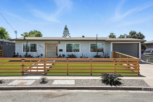 4862 Kesling Ct, San Diego, CA 92117 - single story home featuring a garage, a fenced front yard, stucco siding, and concrete driveway