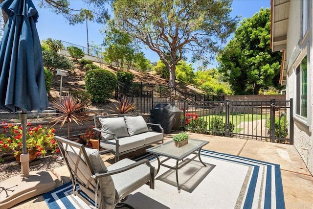 1879 Falconer Ct, Vista, CA 92081 - view of patio featuring outdoor lounge area and a grill