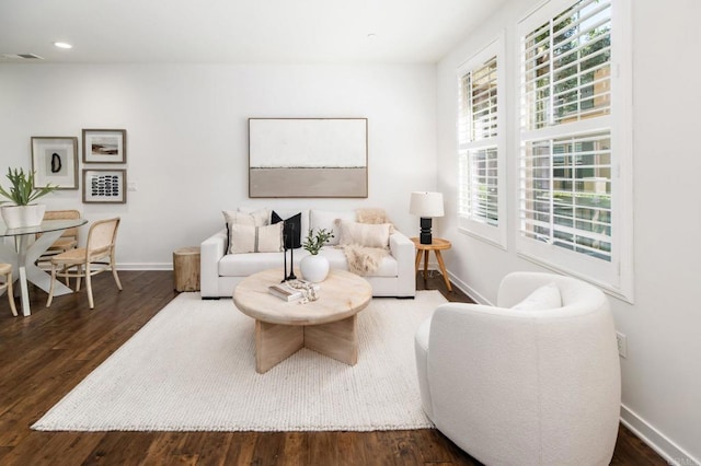 10667 Golden Willow Unit 152, San Diego, CA 92130 - living room with plenty of natural light, dark wood finished floors, and recessed lighting