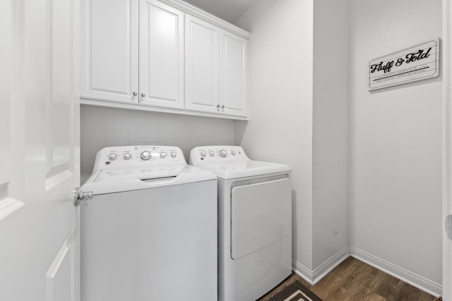 1925 Avenida Senecio Unit 2, Chula Vista, CA 91913 - laundry room with washer and clothes dryer, cabinet space, and dark wood finished floors