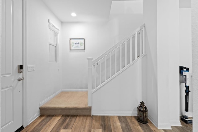 1925 Avenida Senecio Unit 2, Chula Vista, CA 91913 - entryway featuring stairway, wood finished floors, and recessed lighting