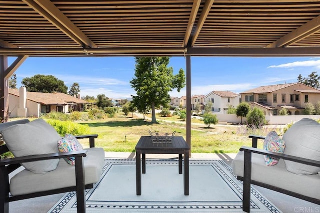 2072 Golden Circle Dr, Escondido, CA 92026 - view of patio with a residential view and an outdoor hangout area