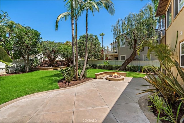 507 Corte Del Oro, San Clemente, CA 92673 - view of patio featuring an outdoor fire pit