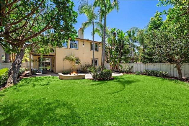 507 Corte Del Oro, San Clemente, CA 92673 - fenced backyard featuring a fire pit and a patio