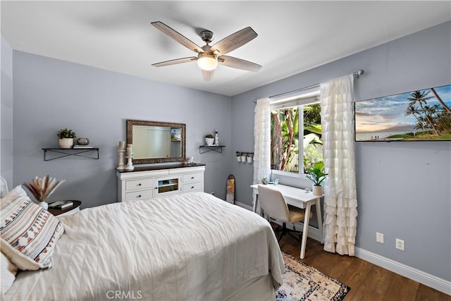 507 Corte Del Oro, San Clemente, CA 92673 - bedroom featuring dark wood finished floors and ceiling fan