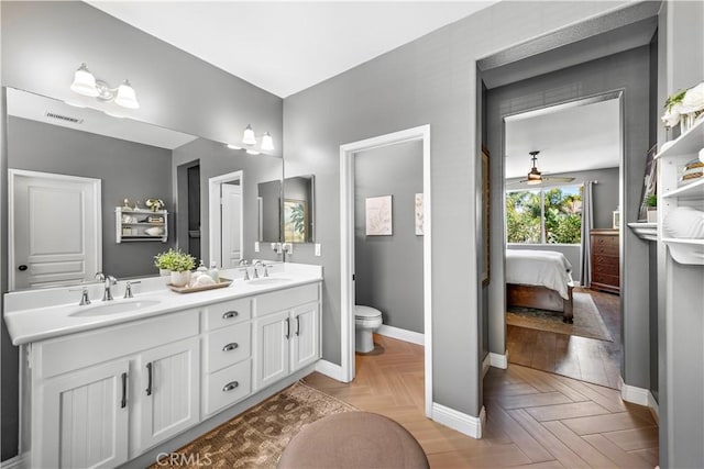 507 Corte Del Oro, San Clemente, CA 92673 - ensuite bathroom featuring double vanity and ceiling fan