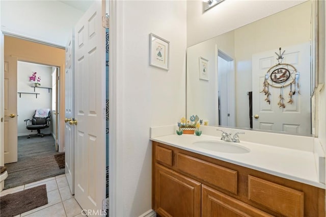 6411 Puma Pl, Rancho Cucamonga, CA 91737 - bathroom featuring vanity and tile patterned flooring