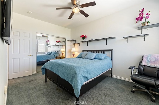 6411 Puma Pl, Rancho Cucamonga, CA 91737 - carpeted bedroom featuring ceiling fan and baseboards