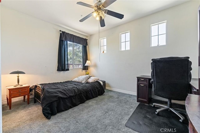 6411 Puma Pl, Rancho Cucamonga, CA 91737 - bedroom with carpet, ceiling fan, and a desk