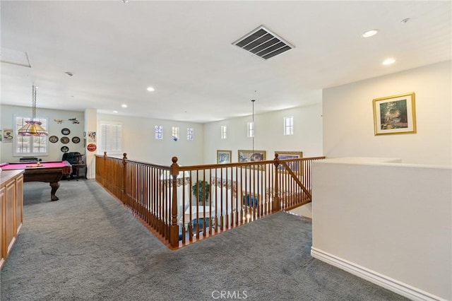 6411 Puma Pl, Rancho Cucamonga, CA 91737 - hall with carpet flooring, plenty of natural light, and recessed lighting