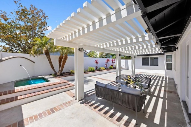 3835 Humboldt Dr, Huntington Beach, CA 92649 - fenced backyard featuring a pergola, a patio, and a jacuzzi