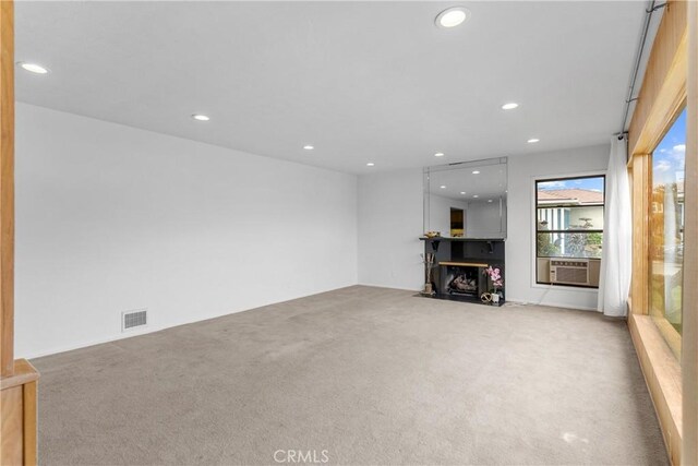 12319 Aneta St, Culver City, CA 90230 - unfurnished living room featuring carpet floors, recessed lighting, and cooling unit