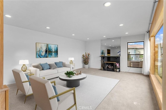 12319 Aneta St, Culver City, CA 90230 - living area with recessed lighting, carpet flooring, and cooling unit